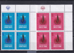 Nations Unies 1968 En Bloc De 4  Neufs Sans Charnières ** Droit De L'homme ** - Unused Stamps