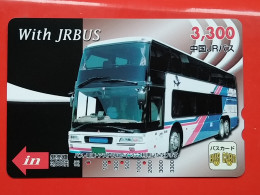 T-199 - JAPAN -JAPON, NIPON, Carte Prepayee BUS, AUTOBUS - Voitures