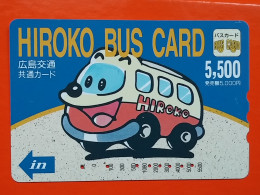 T-199 - JAPAN -JAPON, NIPON, Carte Prepayee BUS, AUTOBUS - Voitures