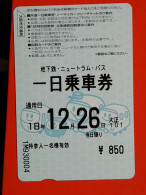 T-199 - JAPAN -JAPON, NIPON, Carte Prepayee BUS, AUTOBUS - Voitures