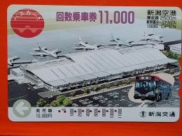 T-199 - JAPAN -JAPON, NIPON, Carte Prepayee AVION, PLANE, AVIO - Voitures