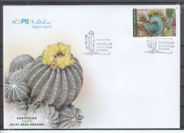 Türkei** 2020, Kaktus FDC + Einzelmarke / Turkey MNH 2020, Cactus FDC + Single Stamp - Sukkulenten