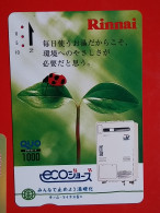 T-203 - JAPAN -JAPON, NIPON, Carte Prepayee  ANIMAL, LADYBUG, BUBAMARA, LADYBIRD, COCCINELLE, - Coccinelle