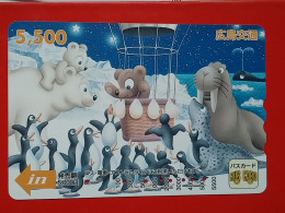 T-204 - JAPAN -JAPON, NIPON, Carte Prepayee  ANIMAL, PNGUIN - Pingouins & Manchots