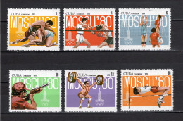 CUBA  N° 2134 à 2139   NEUFS SANS CHARNIERE   COTE 2.50€     JEUX OLYMPIQUES MOSCOU - Unused Stamps