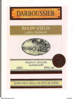 Etiquette RHUM Vieux Label Premium - 45% - Vieilli En Fûts De Chêne - DARBOUSSIER - GUADELOUPE - Décor Train De Cannes - - Rum