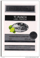 Etiquette Ti Punch Au RHUM Vieux Et Citron Vert  DARBOUSSIER - GUADELOUPE - Ill. Train De Cannes à L'usine - - Rhum