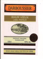 Etiquette RHUM Vieux Label Premium - 4 Ans  - 45% - Fûts De Chêne - DARBOUSSIER - GUADELOUPE - Décor Train De Cannes - - Rhum