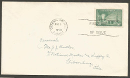 1950 FDC First Day Cover 50c Oil Wells #294 Ottawa Ontario To USA - Postgeschichte