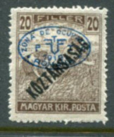 DEBRECEN 1919  20f . Harvesters Köztarsasag With Blue Overprint LHM / *   Michel 49 - Debrecen