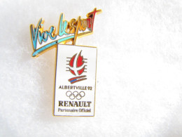 PIN'S    RENAULT  VIVE LE SPORT  ALBERTVILLE JEUX OLYMPIQUES 1992 Zamak - Renault