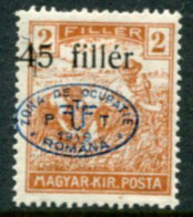 DEBRECEN 1919  45f On 2f Harvesters With Blue Overprint LHM / *   Michel 25 - Debrecen