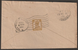 India 1942 K G VI Stamp On Cover With Machine Cancellation Good Condition (a74) - Briefe U. Dokumente
