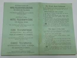 Ancienne Brochure Du Code Télégraphique International Des Hôtels .. Lot10 . - ....-1949