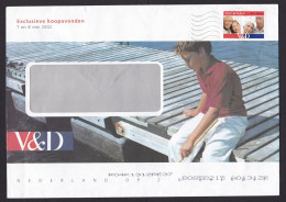 Netherlands: Advertorial Cover, 2002, 1 Cinderella Postage Paid Stamp, Issued For V&D Department Store (damaged) - Covers & Documents