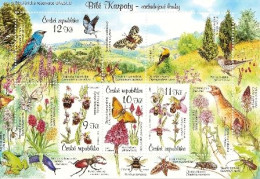 A 525-8 Czech Rep. White Carpathian Mountains And Orchid Meadows 2007 Butterfly Frog Beetle Bird Bumble Bee Mantis - Neufs