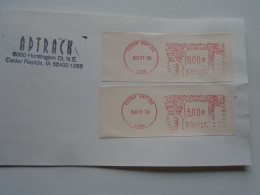 D200490 Red  Meter Stamp  Cut -EMA - Freistempel-United States USA Cedar Rapids 1999  IOWA - Covers & Documents