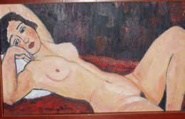 ! Ölgemälde Frauenakt Nach Amedeo Modigliani , Oil Painting, Famous Painter - Huiles