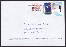 Netherlands: Cover, 2003, 3 Stamps, Winter, Snow, Moon, Night (traces Of Use) - Briefe U. Dokumente
