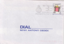 2 Lettres Obl. Sécap Monte Carlo Les 9/11/88 Et 6/1/89 Sur N° 1480 Et 1613 Pour La Maison DIAL à Antony - Storia Postale