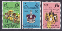 New Hebrides 1977 Mi. 441, 443, 445, QEII. Silver Jubilee (o) - Gebruikt