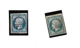 N°10  Bleu Et N 10 Bleu Foncé  Oblitéré Prince Président Louis Napoléon  4 Marges Côte 130€ 1852 - 1852 Luis-Napoléon