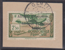 Afrique Equatoriale PA15b Obl Variété Double Surcharge - Altri & Non Classificati