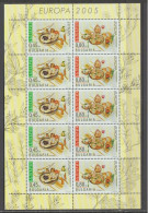 Bulgaria 2005 - Europa CEPT - Gastronomy - M/s Of 5 Sets MNH - Unused Stamps