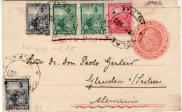 ARGENTINA 1903  LETTER CARD SENT TO GLAUCHAU - Storia Postale