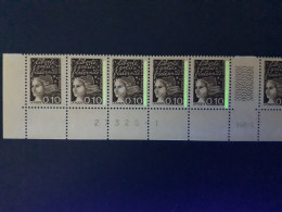 France, 3086c, Sans Barre Phosphorescente Tenant à Normal, 3086, Bande De 10 Timbres, Neuf **, TTB, Marianne De Luquet - 1997-2004 Maríanne Du 14 Juillet