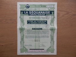 ACTION DE 4000 FRANCS LA SEQUANAISE 1941 - Banca & Assicurazione