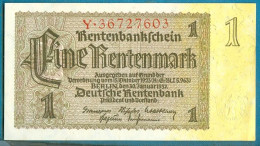 1 Rentenmark 30.1.1937 Serie Y  AUNC - Sonstige & Ohne Zuordnung