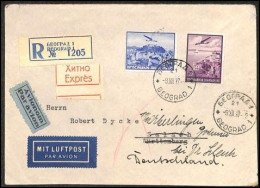 1937 Airmail Letter From Belgrade Airport Zemun 5 To Wirnterberg Sent By Lufthansa With Appropriate Franking, VF - Poste Aérienne