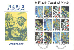 NEVIS - FDC WWF 1994 - MARINE LIFE / 4162 - St.Kitts Y Nevis ( 1983-...)