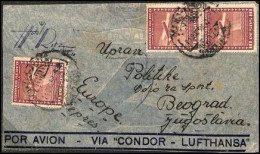 1938 An Airmail Letter From Argentina Was Sent By Express VIA CONDOR To Belgrade In Yugoslavia. VF - Luchtpost