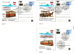 CDV B 215 (1-3) Czech Republic Centenary Of The Tramways In Brno Brünn 2000 - Tramways