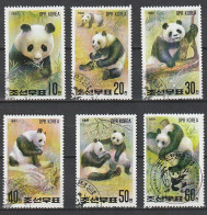 Corée Du Nord - 1991 : Yv 2174-79 (o) Pandas - Corée Du Nord