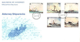ALDERNEY - FDC WWF 1987 - SHIPWRECKS / 4165 - Alderney