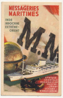CPA - Reproduction D'affiche Messageries Maritimes M.M. Inde Indochine Extrême-orient Afrique Orientale ... - Steamers