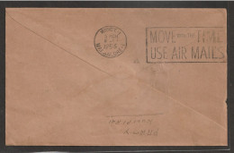 India 1956 Nataraja Stamp On Cover From Tamil Nadu To Mangalore With Advertisement Move With The Time Use The Airmail106 - Storia Postale