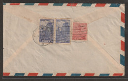 India 1954 Linga Raj Temple Stamps On Cover From  Trichy To Singapore  (a107) - Cartas & Documentos