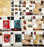 BHUTAN 1976 COLLECTION Of 3d MASKS Official Brochure + 12v SET+2 Souvenir Sheets + 2 Official FDC'S + 8 +2 SS Reg Covers - Danse
