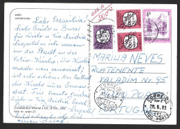 Postal Circulado De Viena, Àustria Para Lisboa Com Multa De 50$00 Em 1983. Postcard Circulated From Vienna, Austria To L - Storia Postale