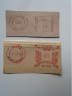 D200494  Red  Meter Stamp  Cut -EMA - Freistempel- UK -HAYES 1966 And 1976 - Franking Machines (EMA)