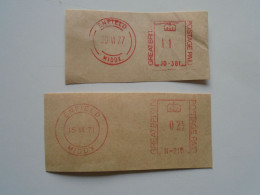 D200495   Red  Meter Stamp  Cut -EMA - Freistempel- UK -ENFIELD  1971 And 1977 - Maschinenstempel (EMA)