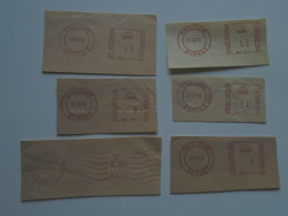 D200496   Red  Meter Stamp  Cut -EMA - Freistempel- UK - CROYDON 1970's  Lot Of 6 Pcs - Machines à Affranchir (EMA)