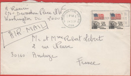 STATI UNITI - UNITED STATES - USA - US - 1984 - 2x 20c Flag - Air Mail - Viaggiata Da Washington Per Anduze, France - Storia Postale