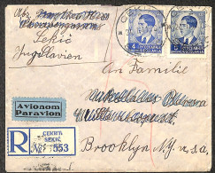 1941 HYDRO AIRPLANE ATLANTIC CLIPPER: Letter Sent By Plane From SEKIC To BROOKLYN, NEW YORK, F-VF - Luchtpost