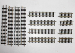 HORNBY MECCANO HO - LOT 12 RAILS DROIT L=9/16/23,5cm - MODELISME FERROVIAIRE TRAIN (2106.27) - Binari