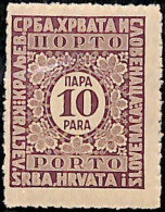 1921 1st Issue Postage Due 10 P Color Variety  (Mi P 53I F), Position 22 In Sheet. MNH - Impuestos